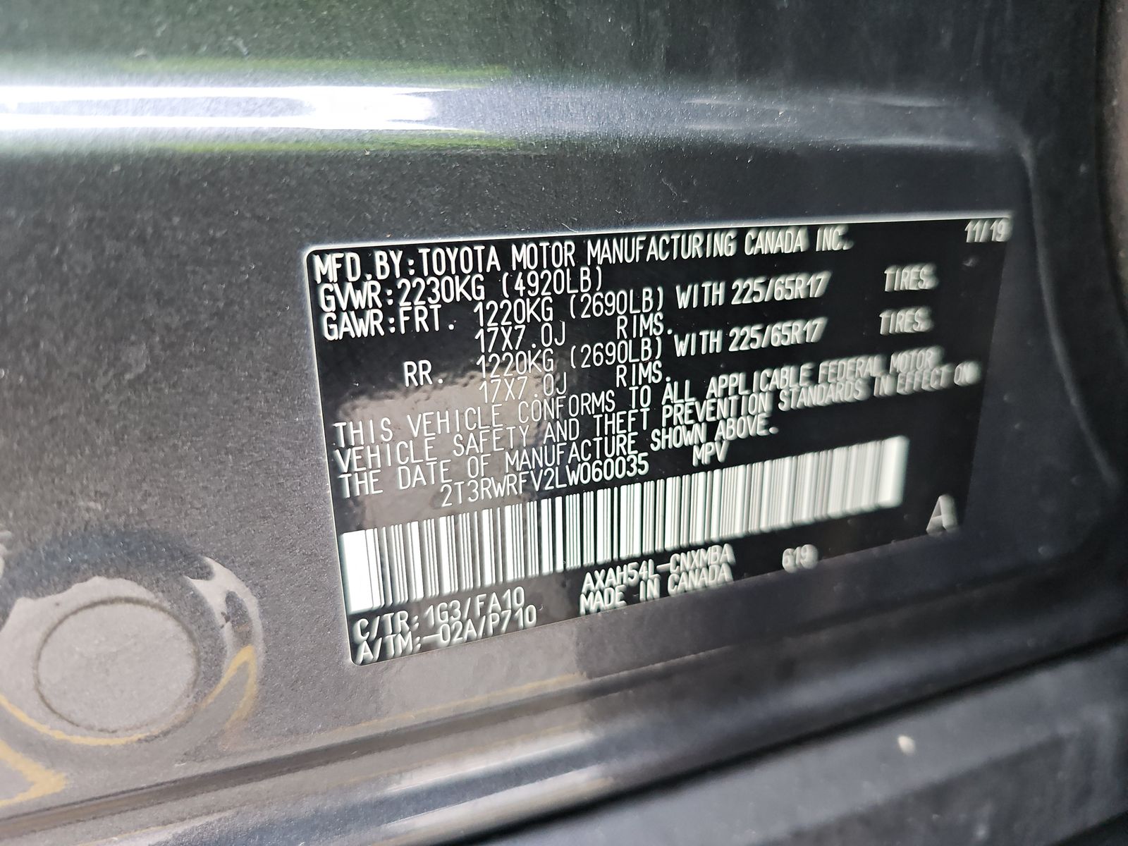 2020 Toyota RAV4 HYBRID XLE AWD