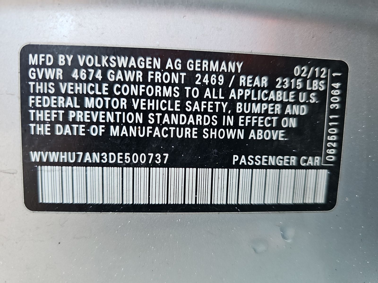 2013 Volkswagen CC VR6 LUX FWD