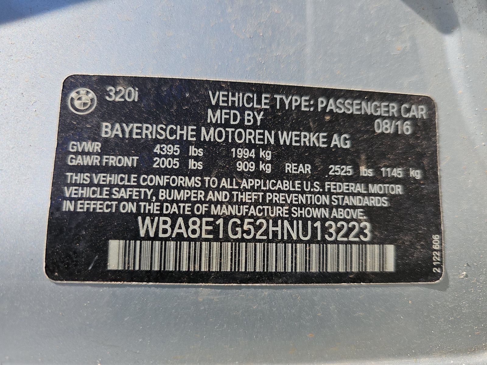 2017 BMW 3 Series 320I RWD