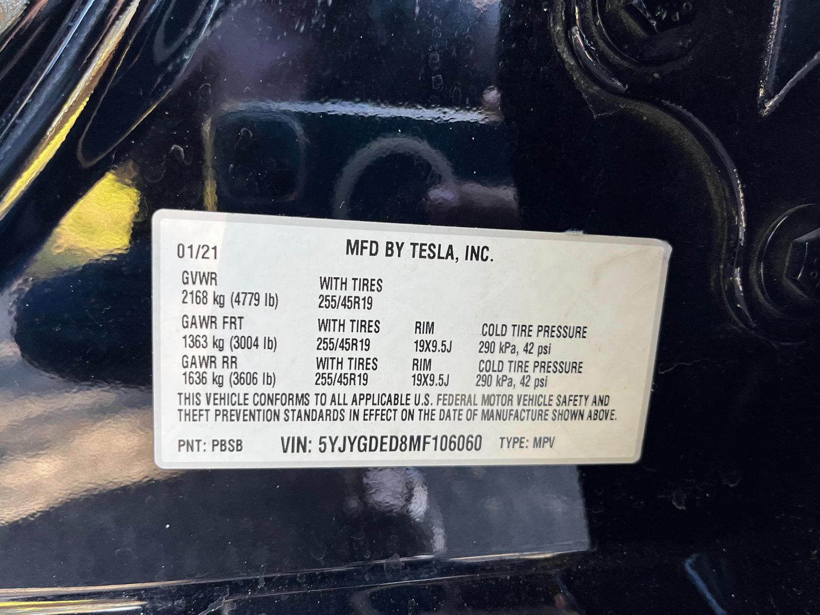 2021 Tesla Model Y Standard Range RWD