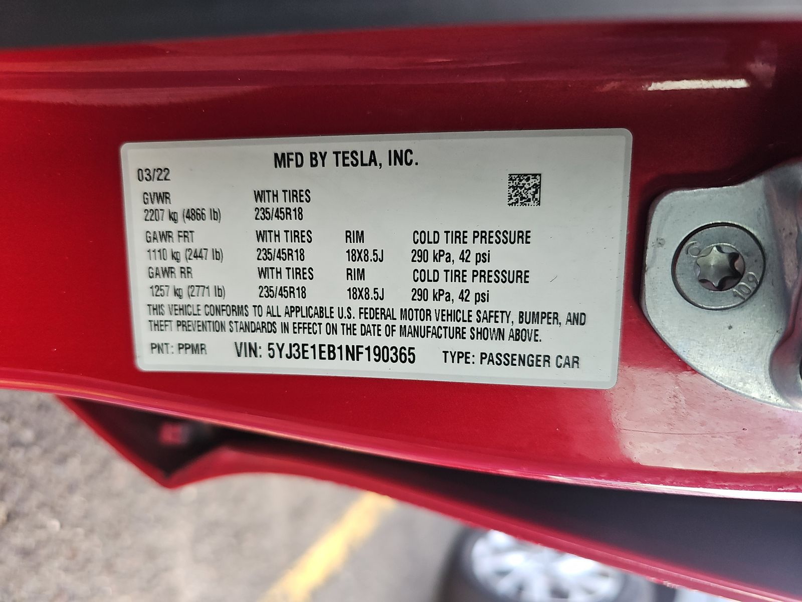 2022 Tesla Model 3 LONG RANGE AWD