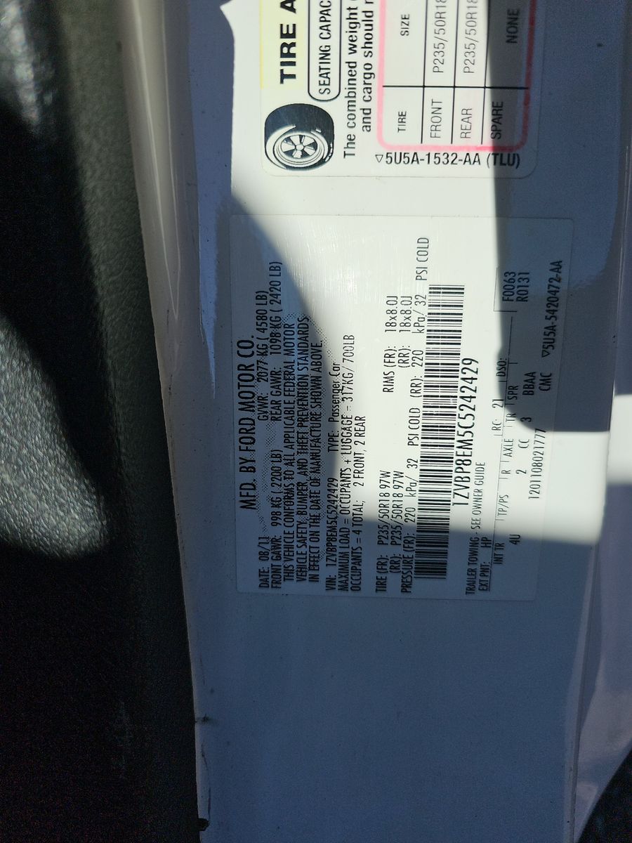 2012 Ford Mustang V6 PREMIUM RWD