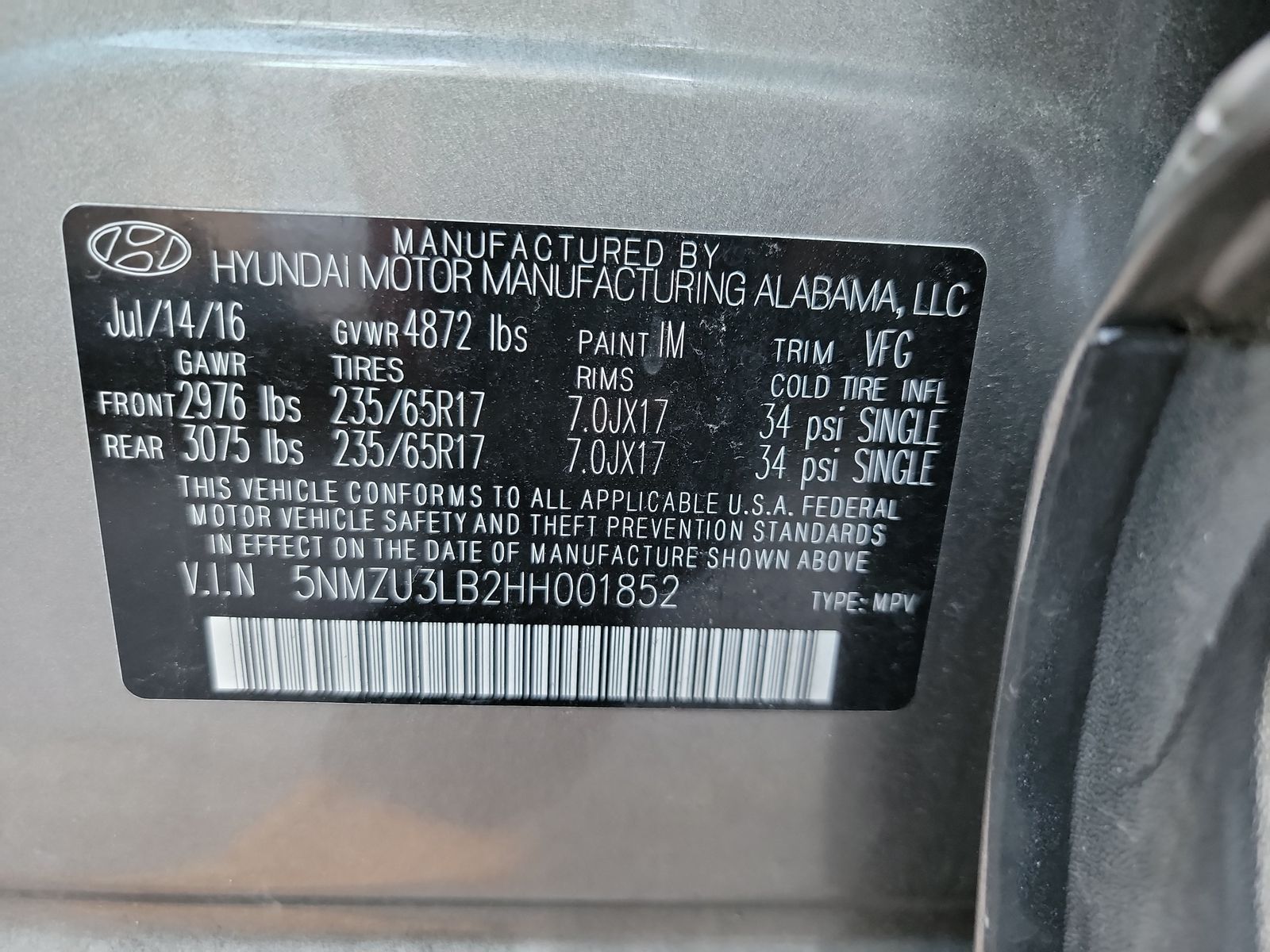 2017 Hyundai Santa Fe Sport 2.4L FWD