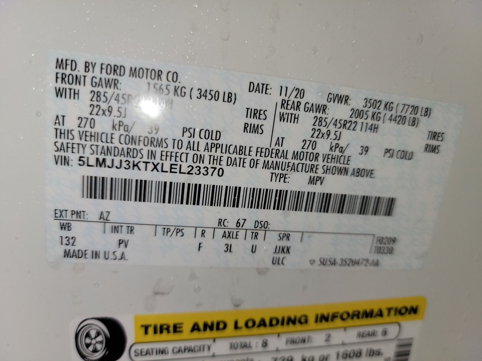 2020 Lincoln Navigator L RESERVE RWD