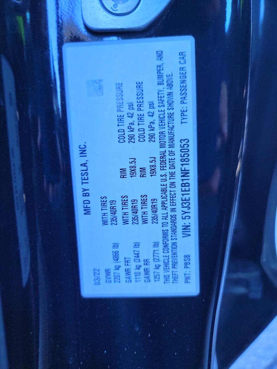 2022 Tesla Model 3 STANDARD R FWD