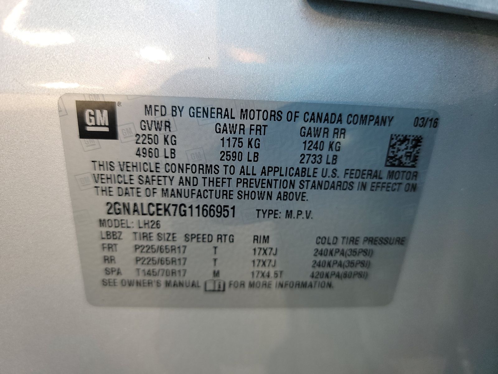 2016 Chevrolet Equinox LT FWD
