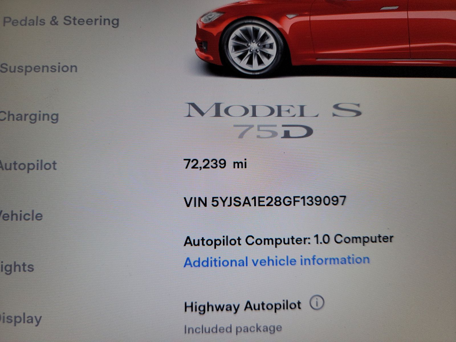 2016 Tesla Model S 75D AWD