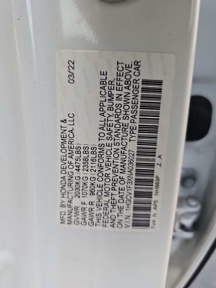 2022 Honda Accord SPORT FWD
