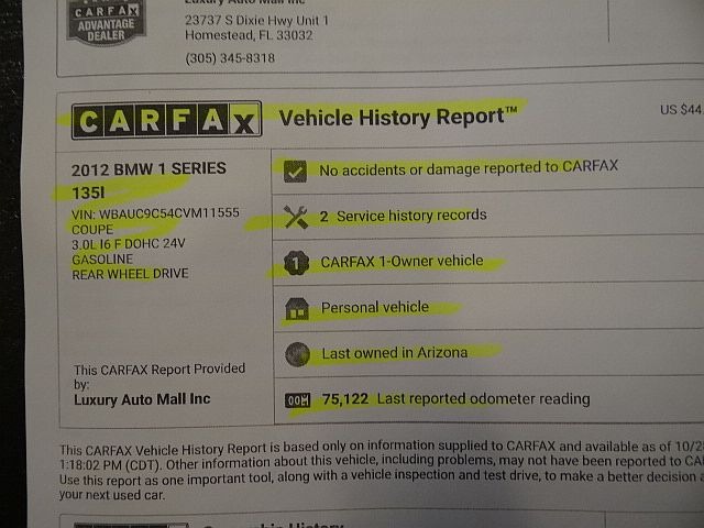 2012 BMW 1 Series 135i RWD