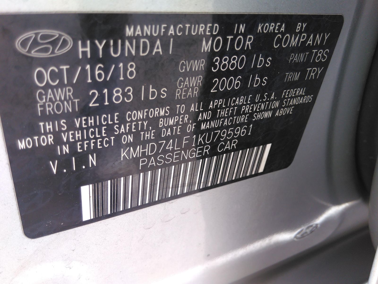 2019 Hyundai Elantra SE FWD