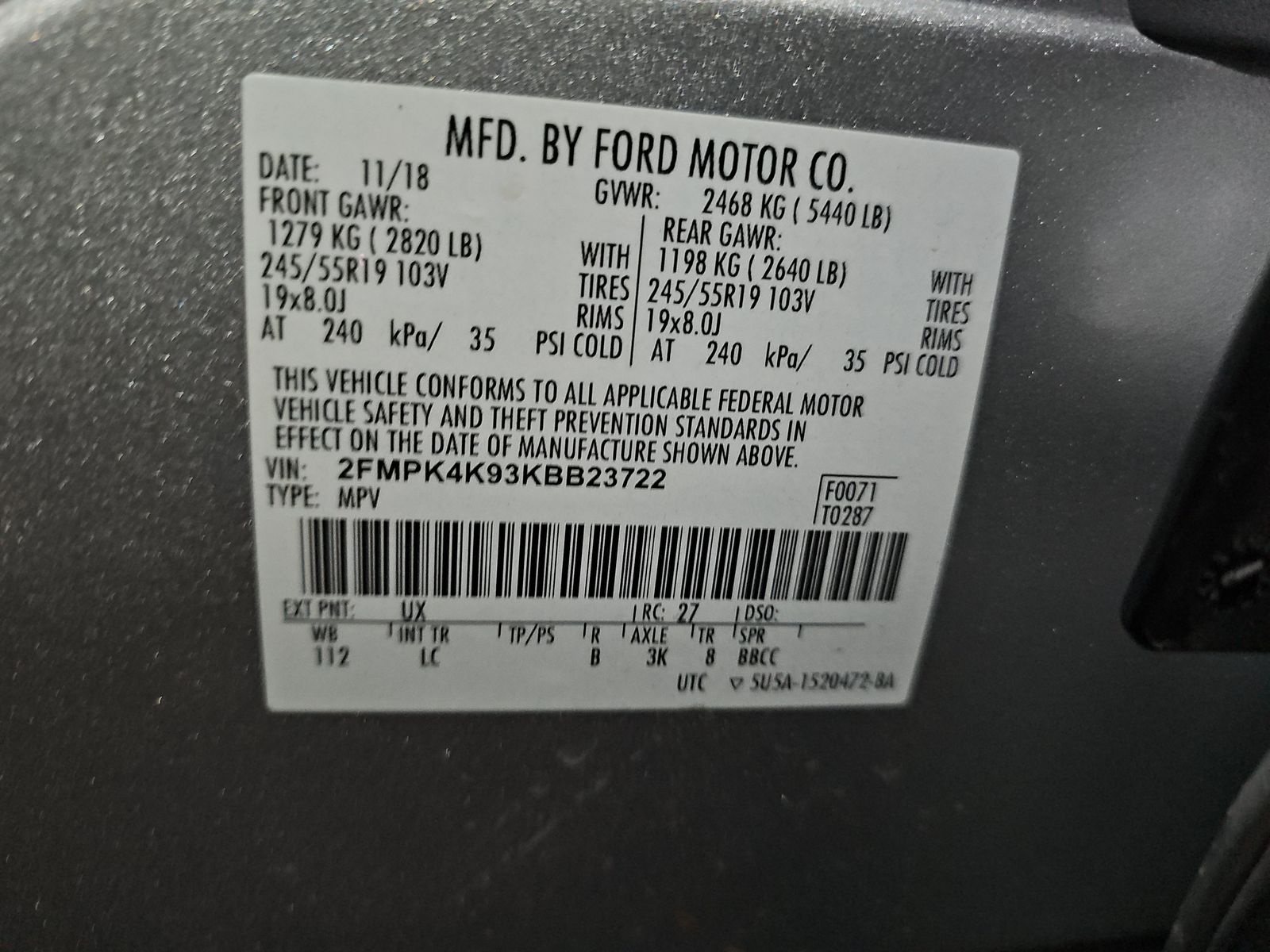 2019 Ford Edge TITANIUM AWD