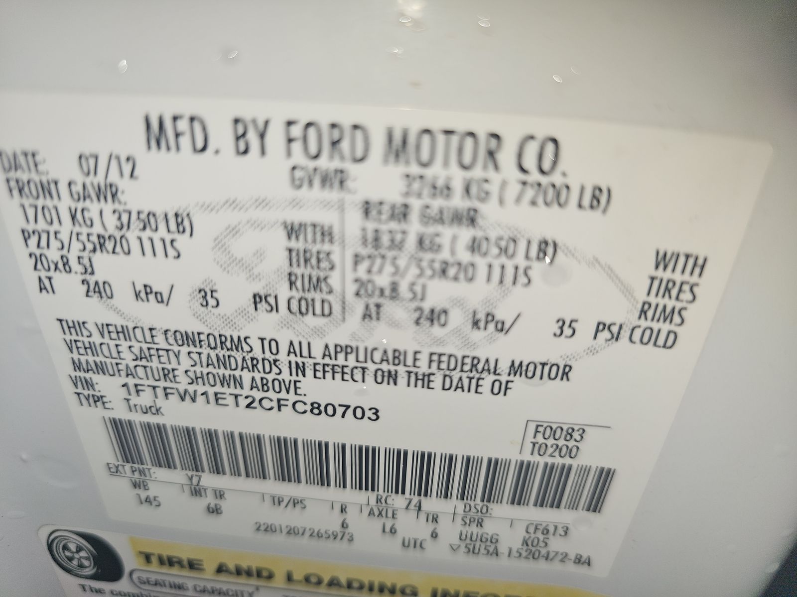 2012 Ford F-150 FX4 AWD