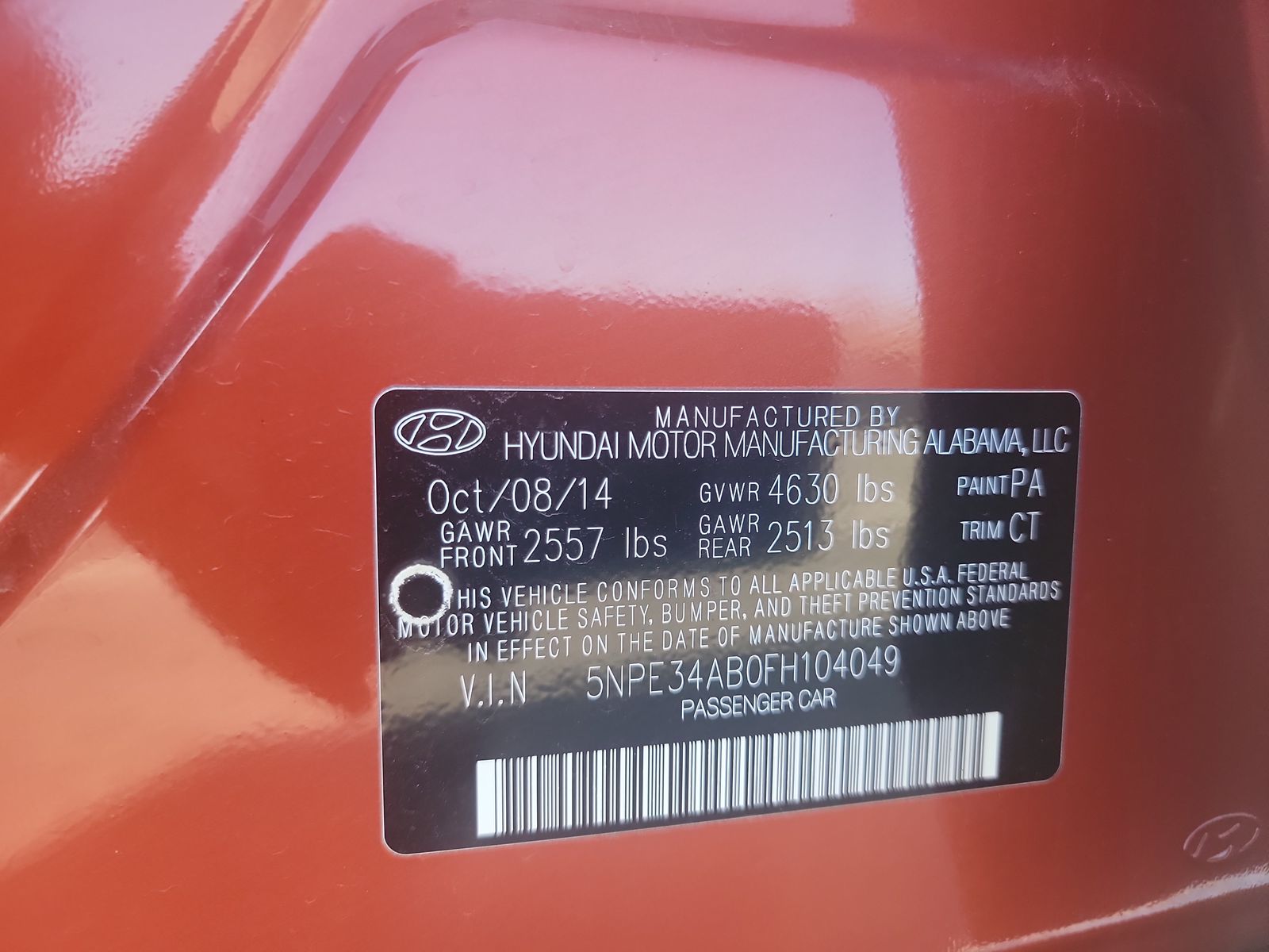 2015 Hyundai Sonata 2.0T SPORT FWD