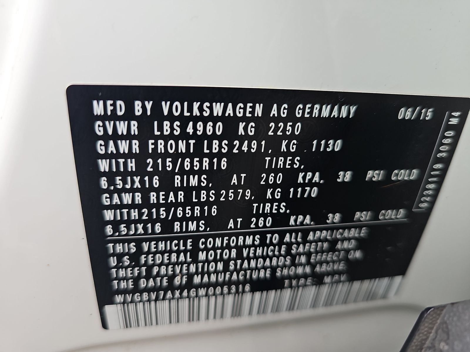 2016 Volkswagen Tiguan S AWD