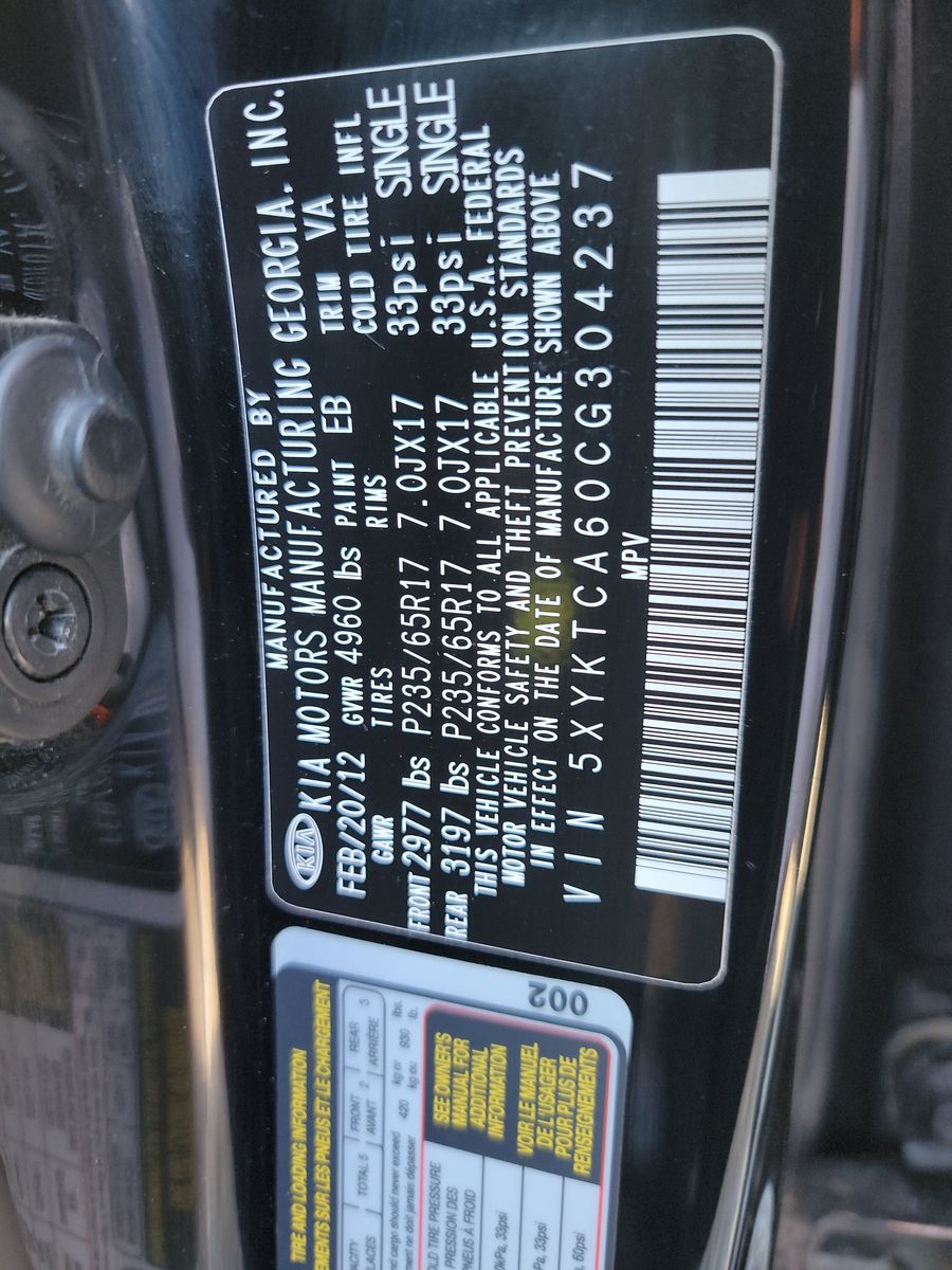 2012 Kia Sorento LX AWD
