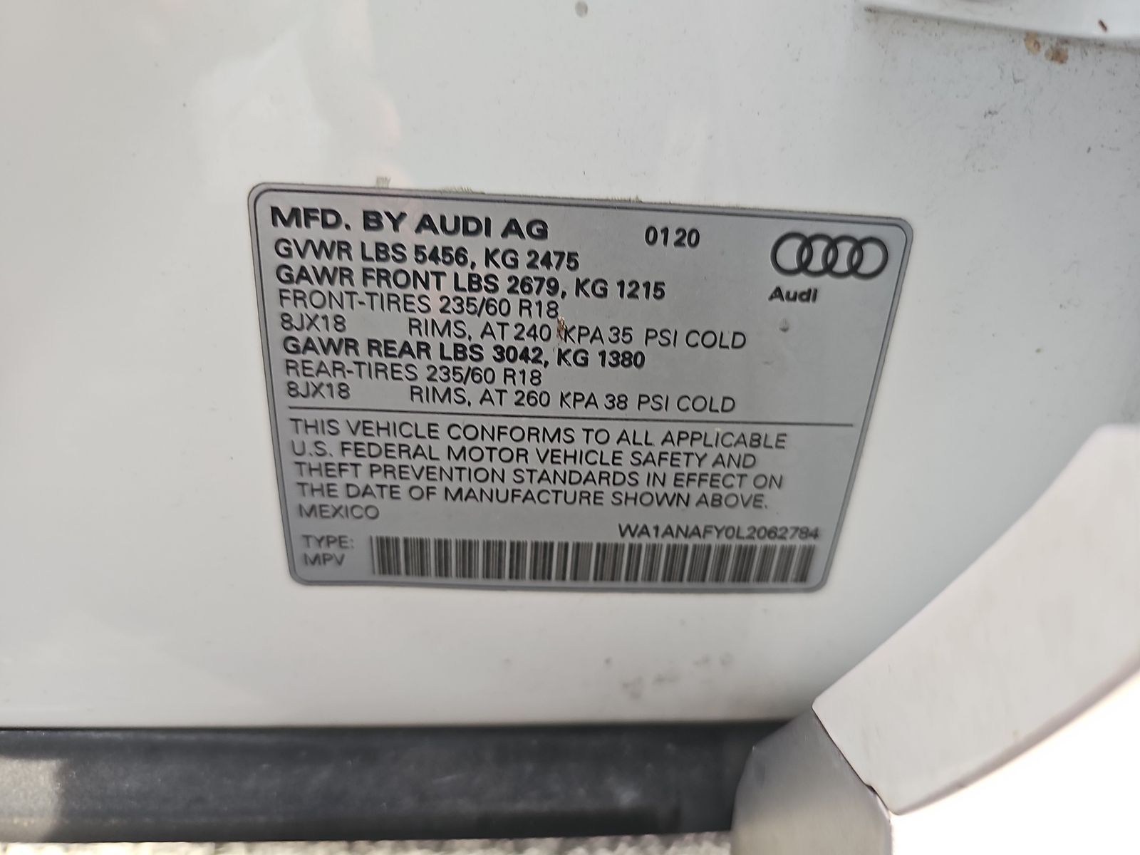 2020 Audi Q5 PREMIUM AWD