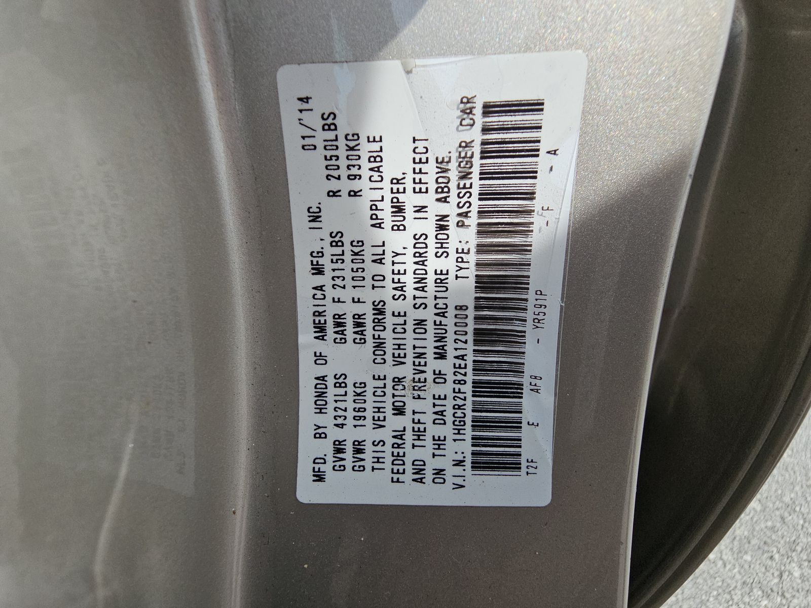 2014 Honda Accord EX-L FWD