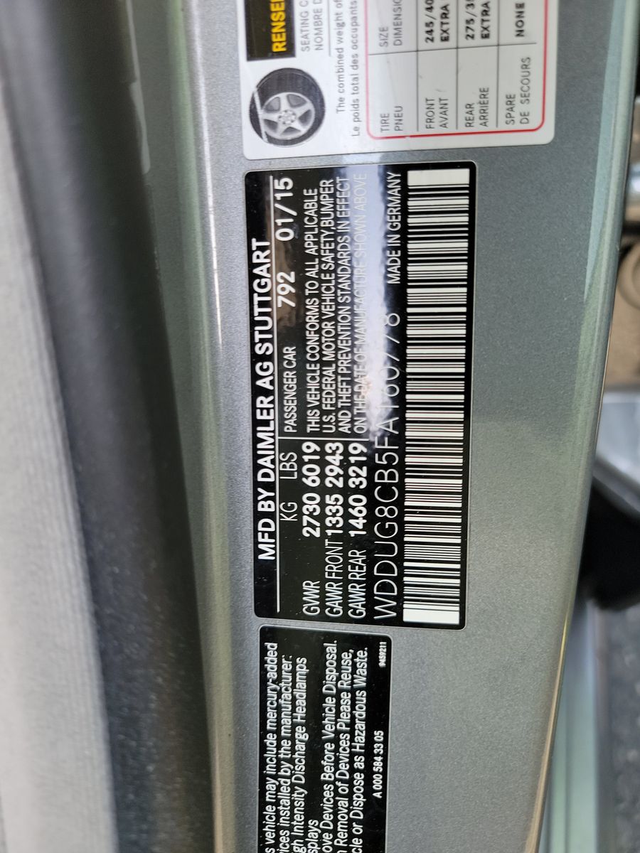 2015 Mercedes-Benz S-Class S550 RWD