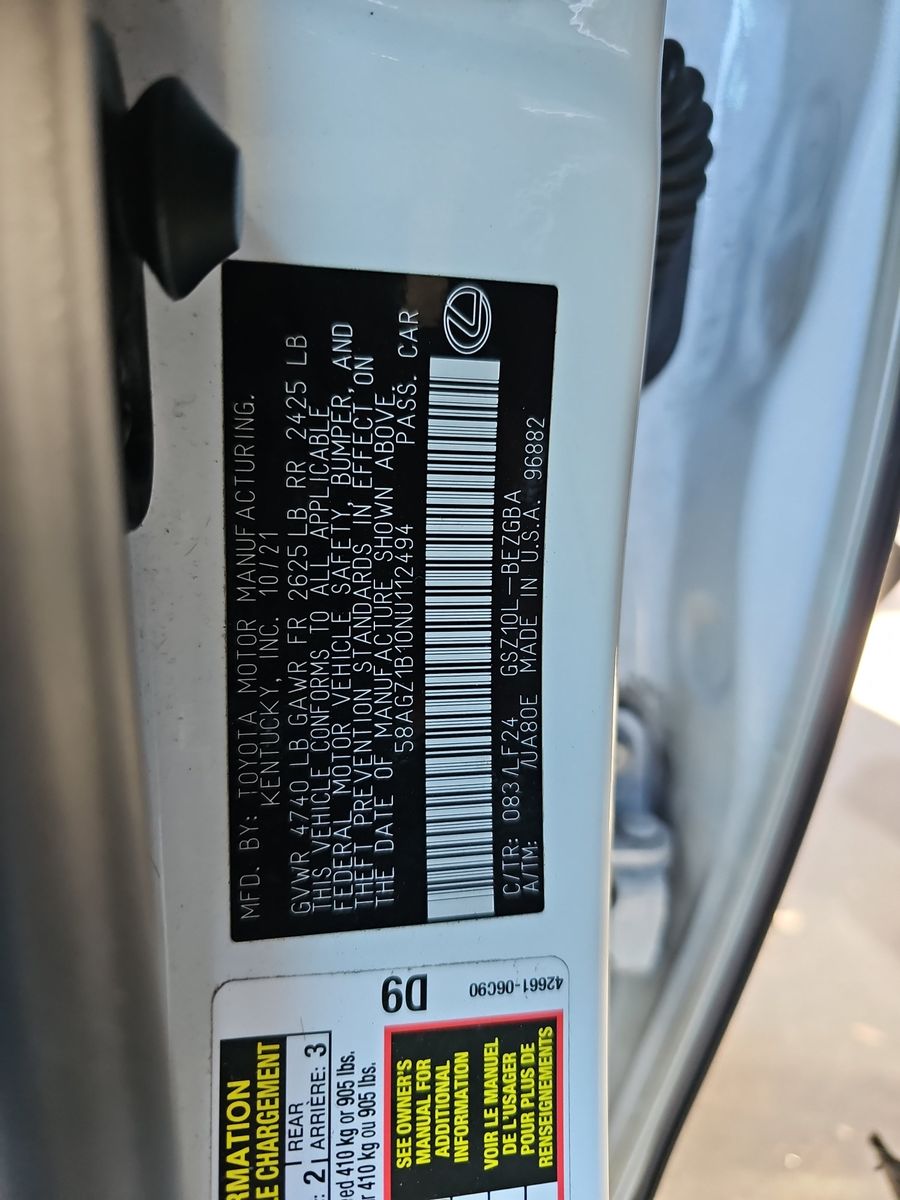 2022 Lexus ES ES 350 F SPORT FWD