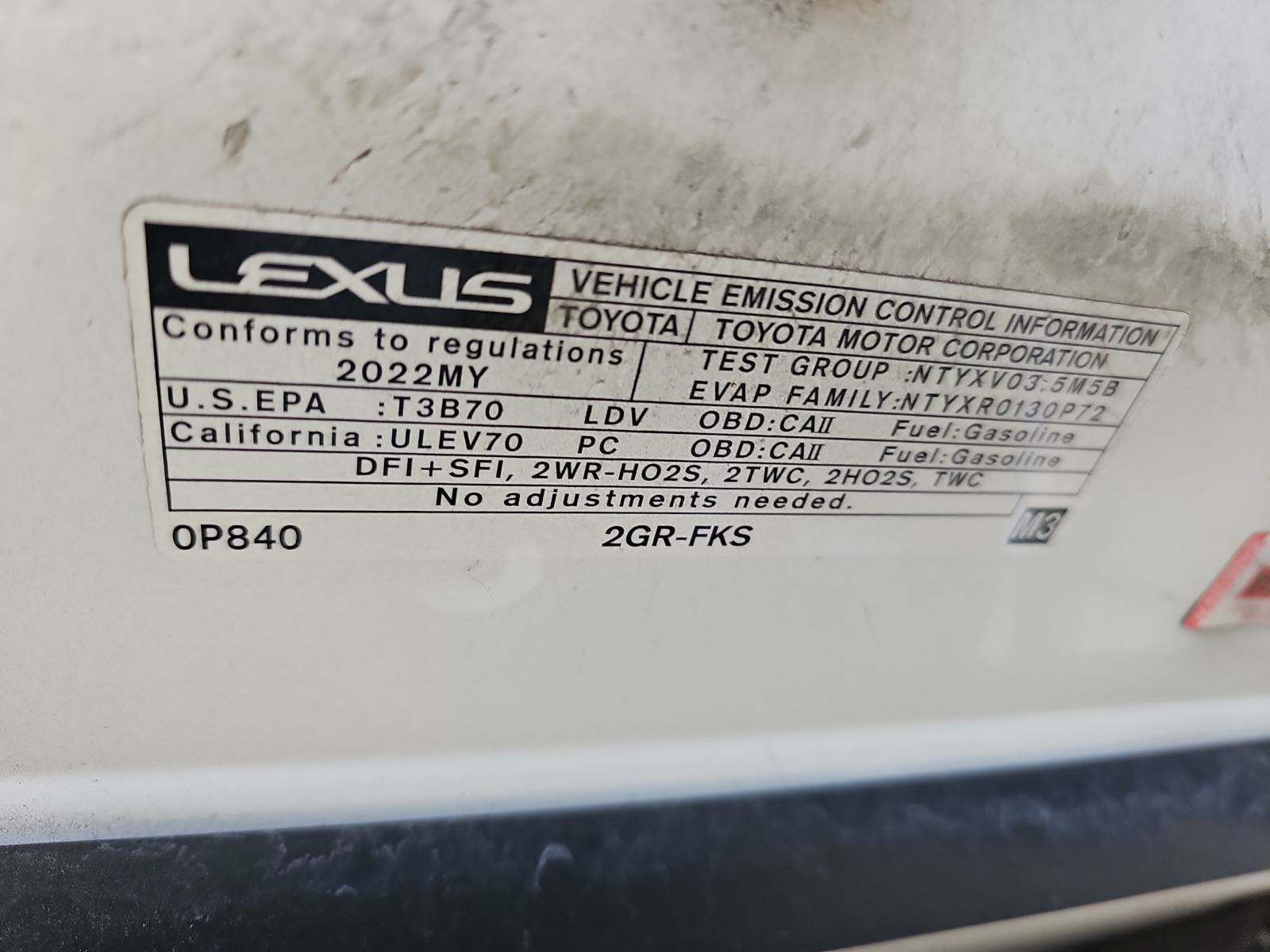 2022 Lexus ES ES 350 F SPORT FWD