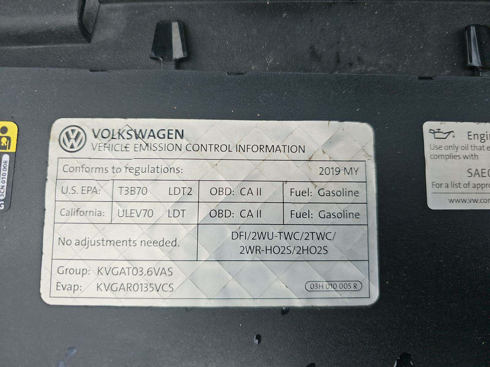 2019 Volkswagen Atlas 3.6L SE FWD