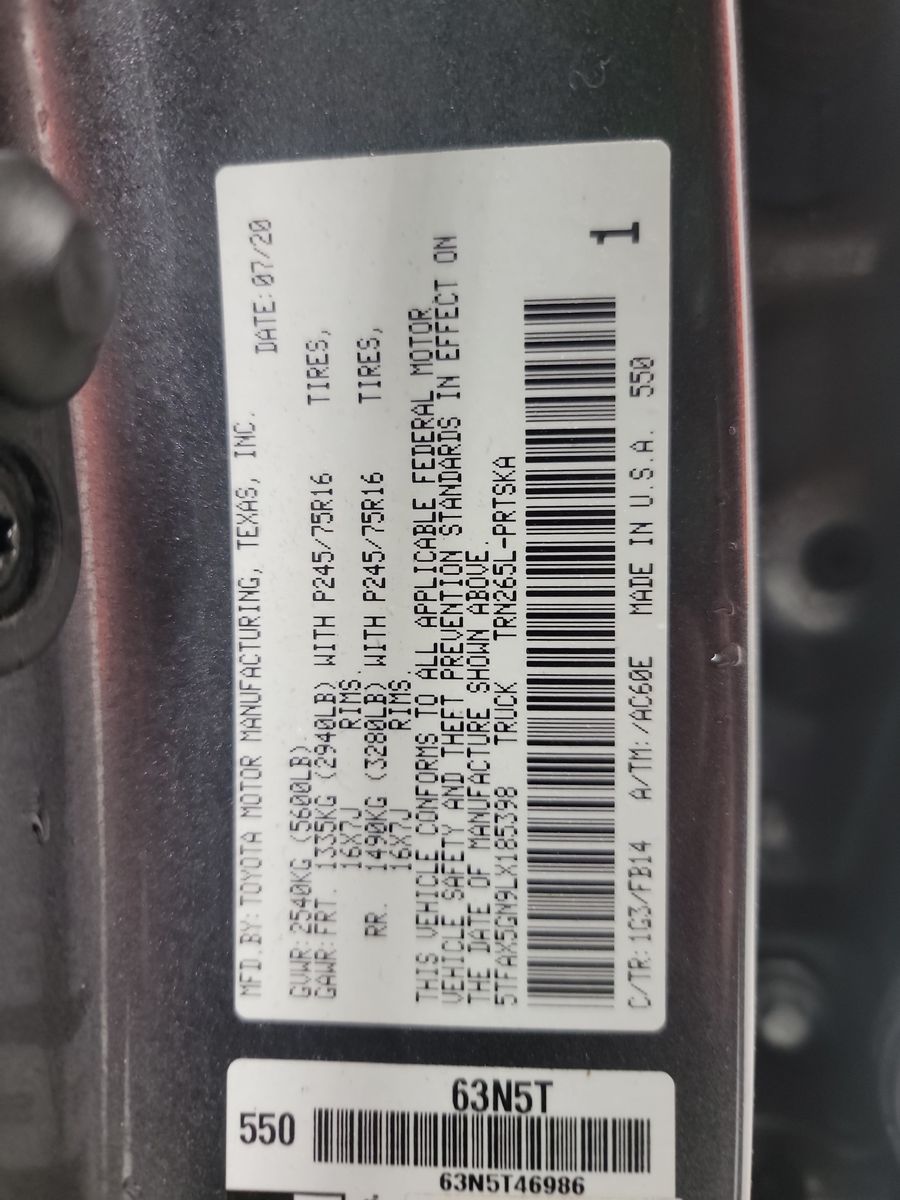2020 Toyota Tacoma SR RWD