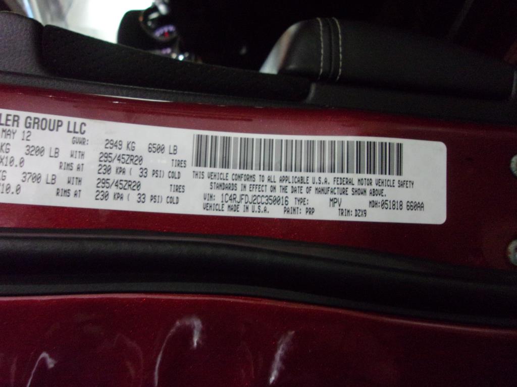 2012 Jeep Grand Cherokee SRT8 AWD