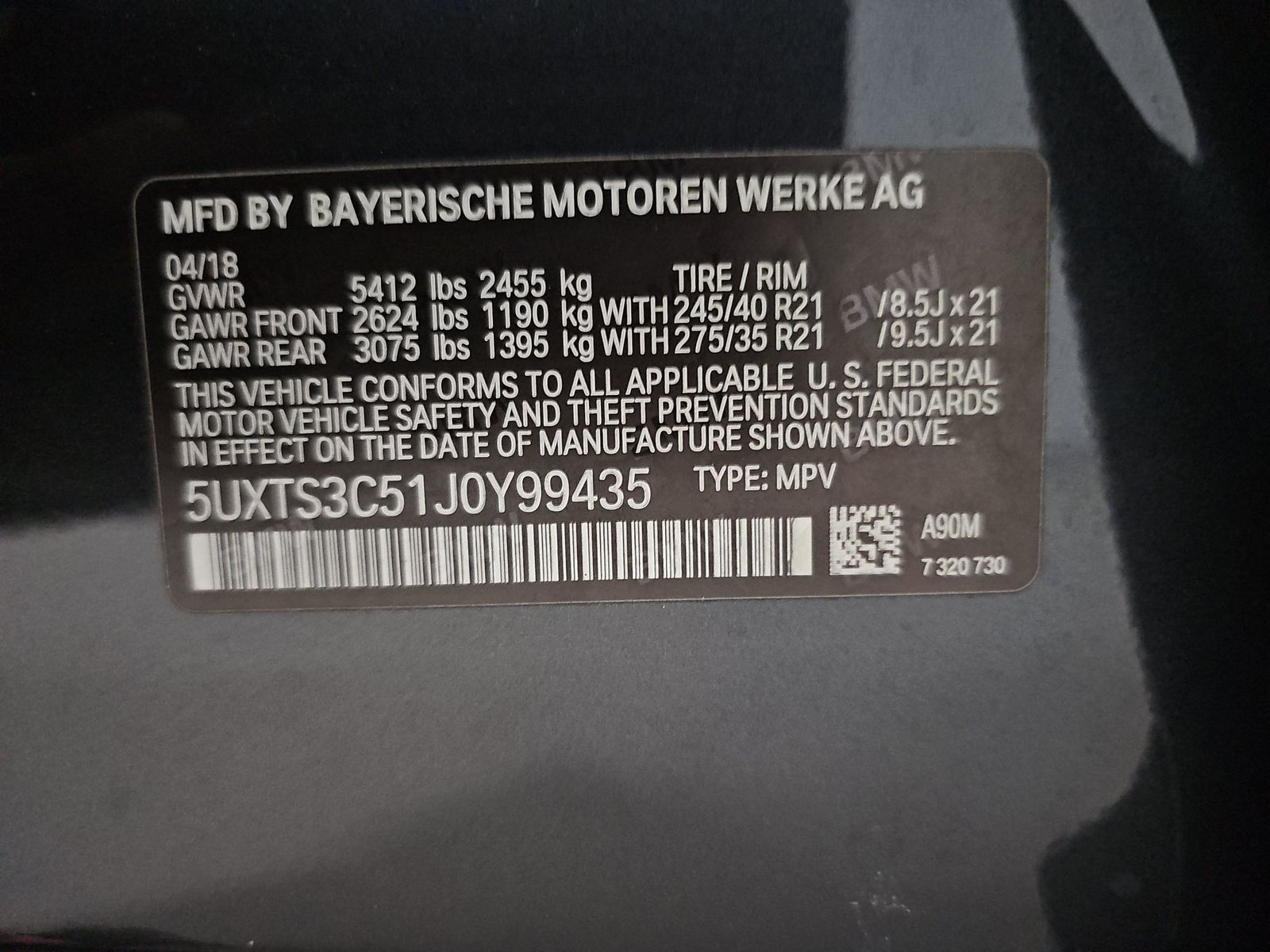 2018 BMW X3 M40i AWD