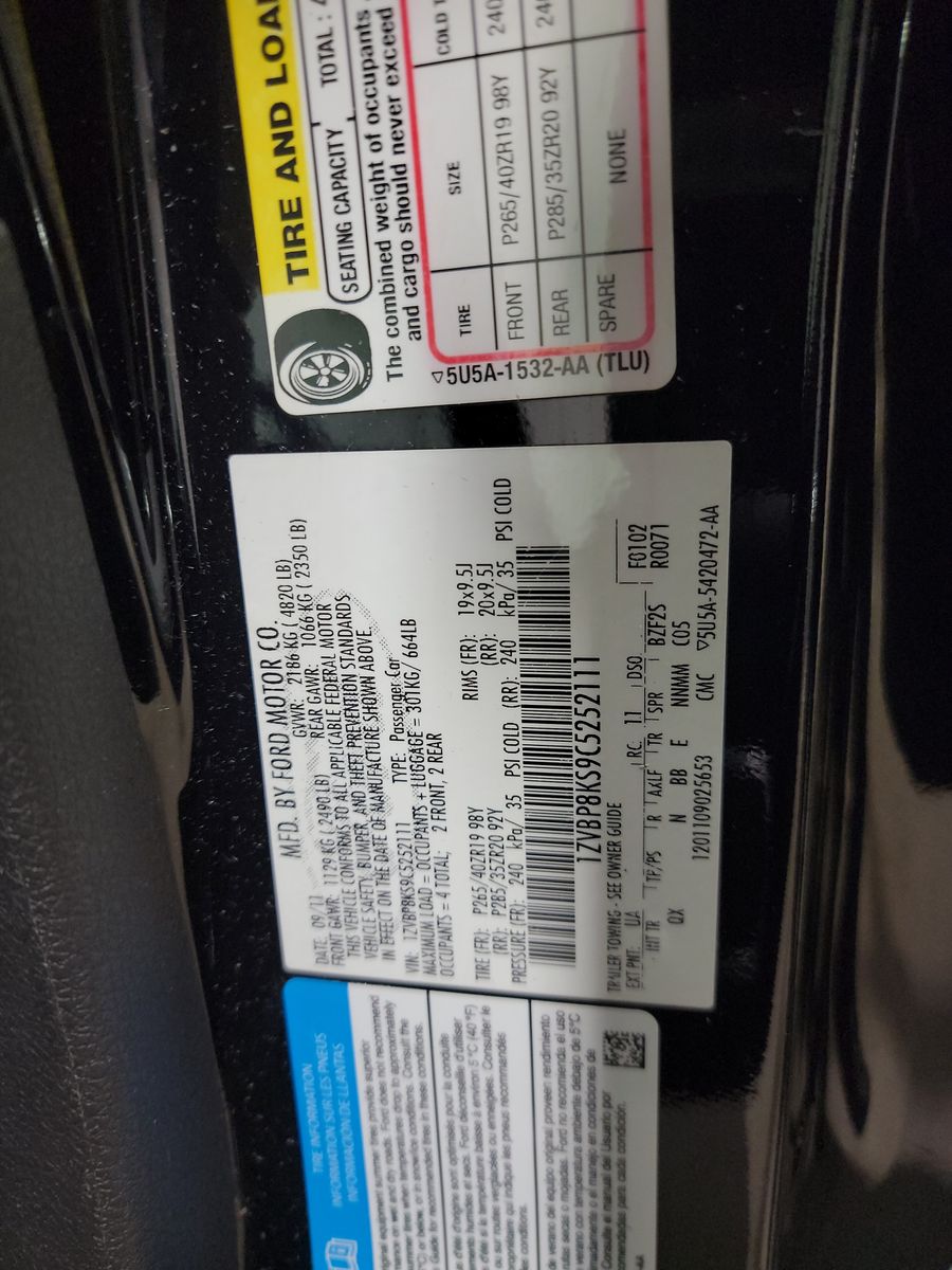 2012 Ford Mustang Shelby GT500 RWD