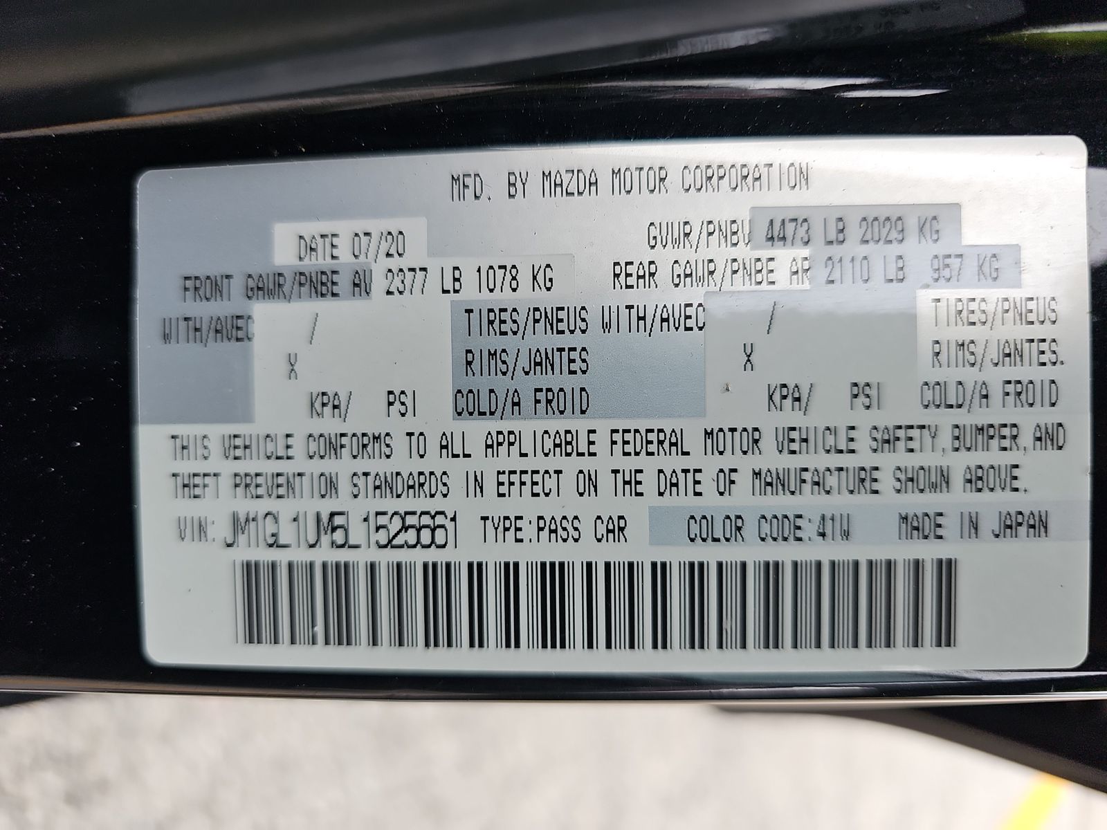 2020 MAZDA MAZDA6 Sport FWD