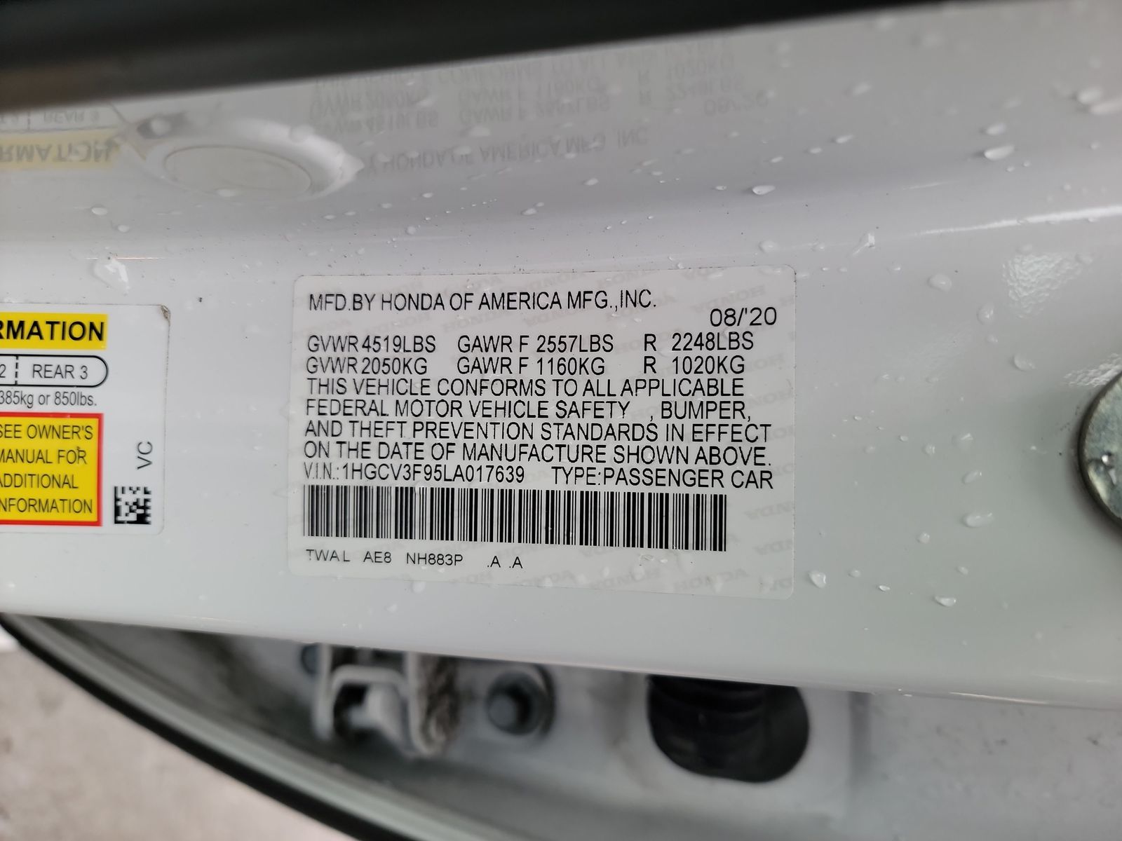 2020 Honda Accord Hybrid Touring FWD