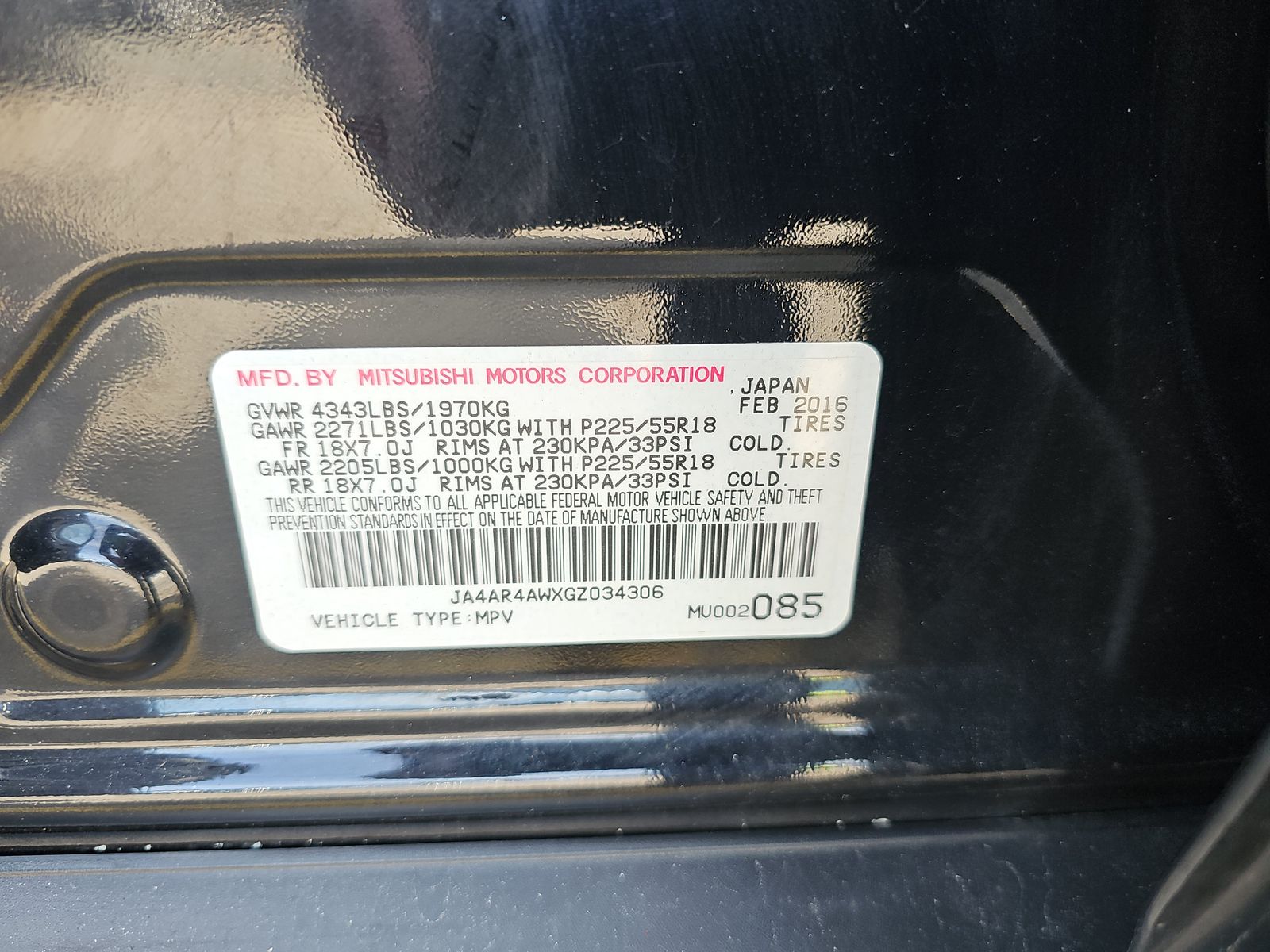 2016 Mitsubishi Outlander Sport SEL AWD