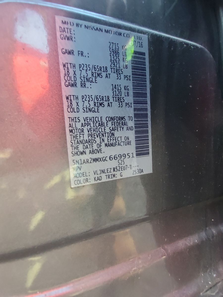 2016 Nissan Pathfinder SV AWD