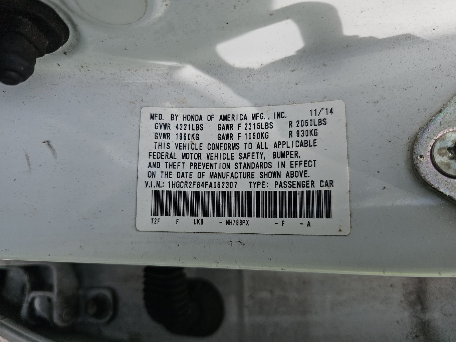 2015 Honda Accord EX-L FWD