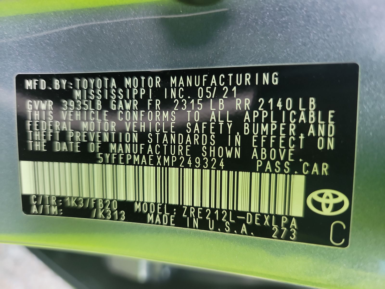 2021 Toyota Corolla LE FWD