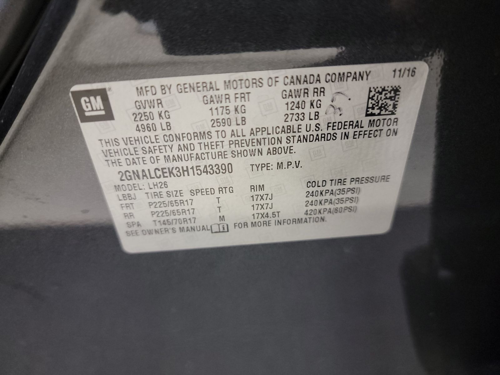 2017 Chevrolet Equinox LT FWD