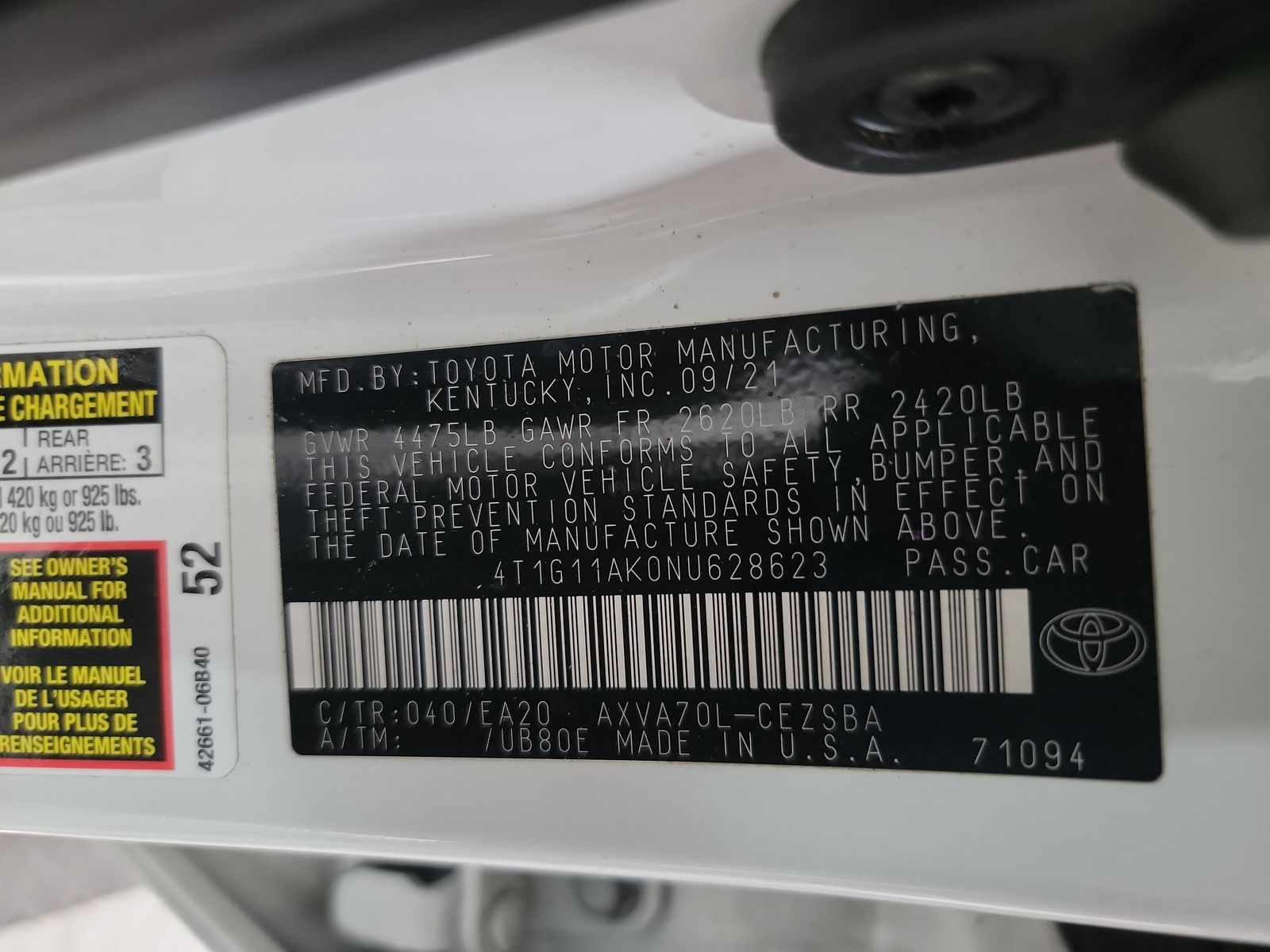 2022 Toyota Camry SE FWD