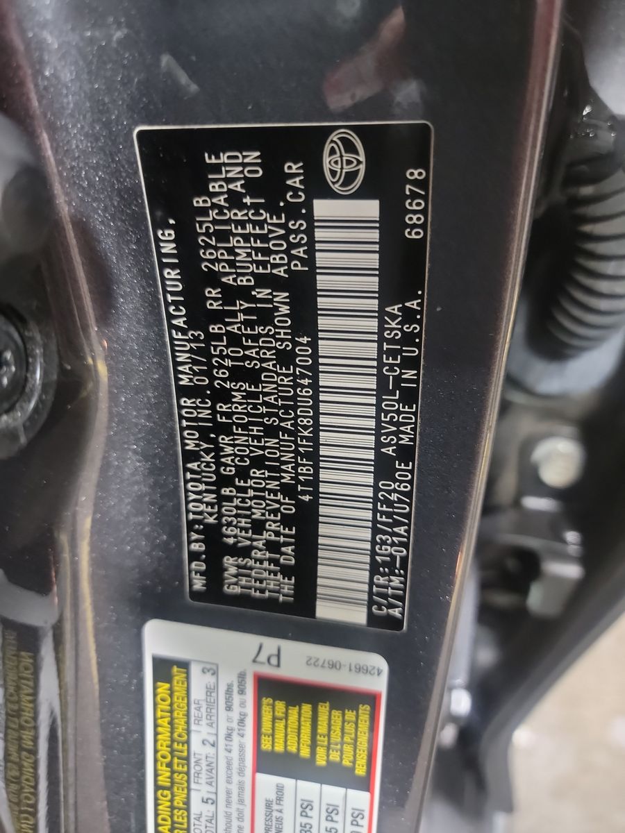 2013 Toyota Camry SE FWD
