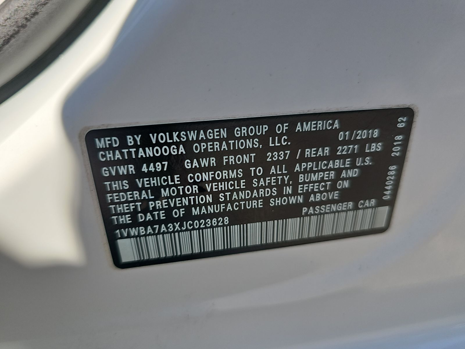 2018 Volkswagen Passat 2.0T SE FWD