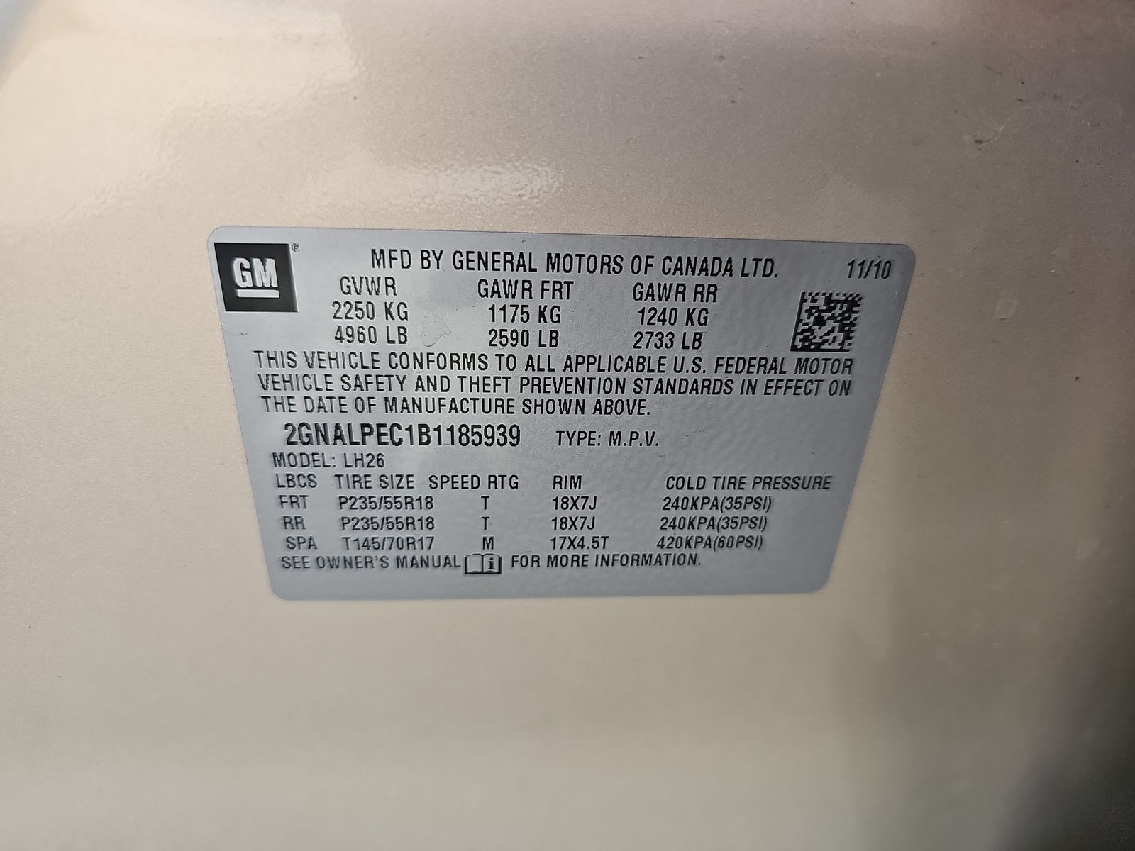 2011 Chevrolet Equinox LT FWD