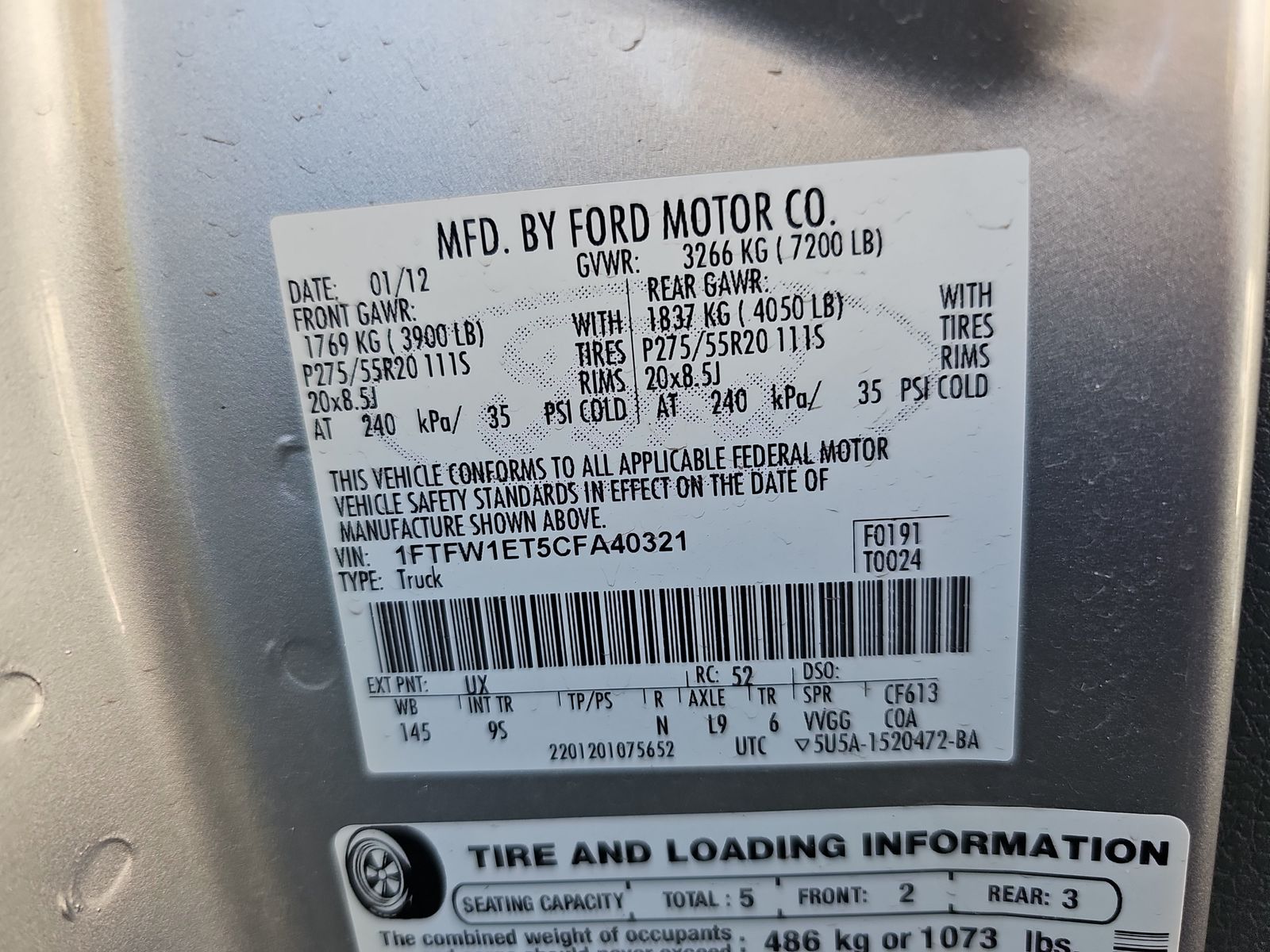 2012 Ford F-150 Platinum AWD