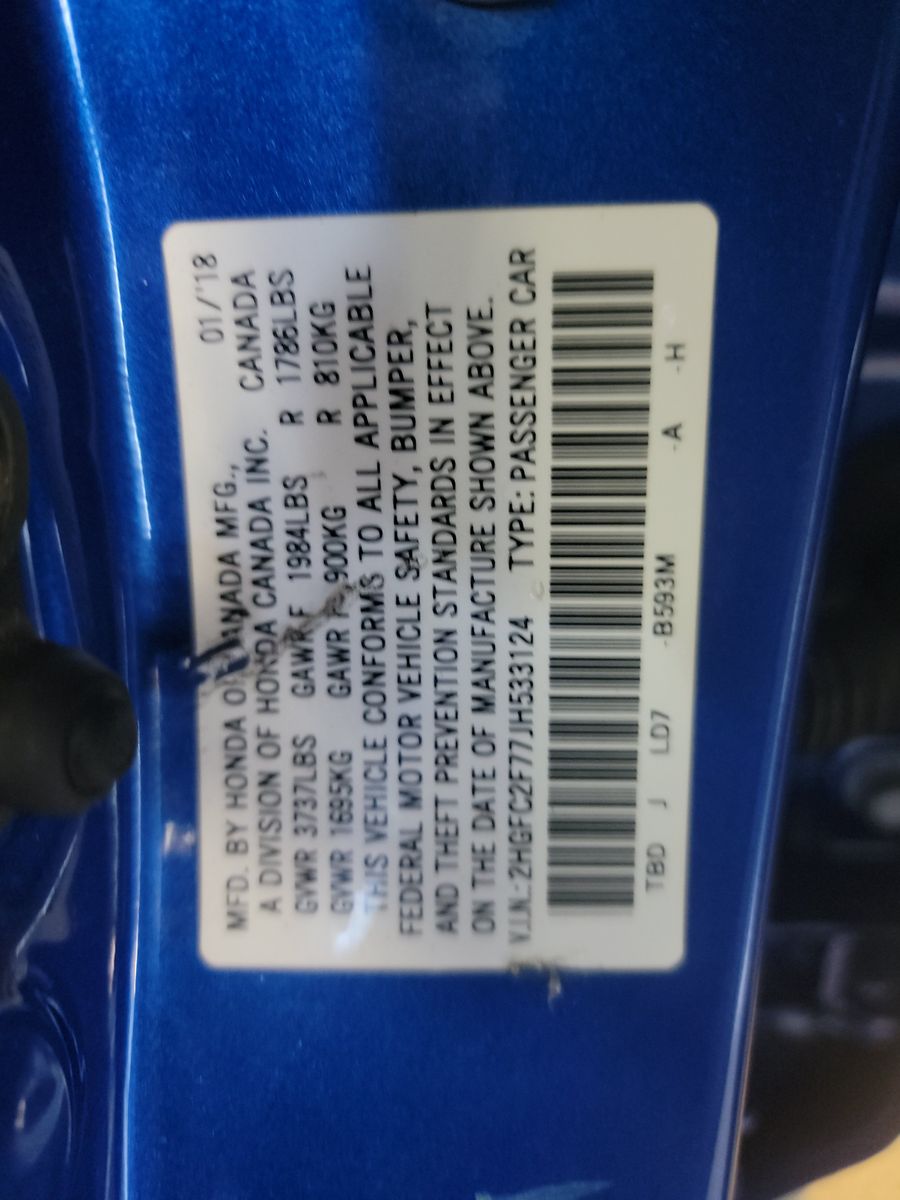 2018 Honda Civic EX FWD