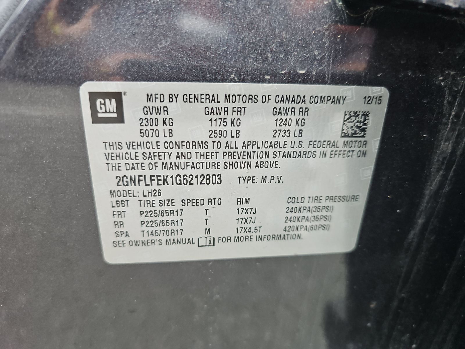 2016 Chevrolet Equinox LT AWD