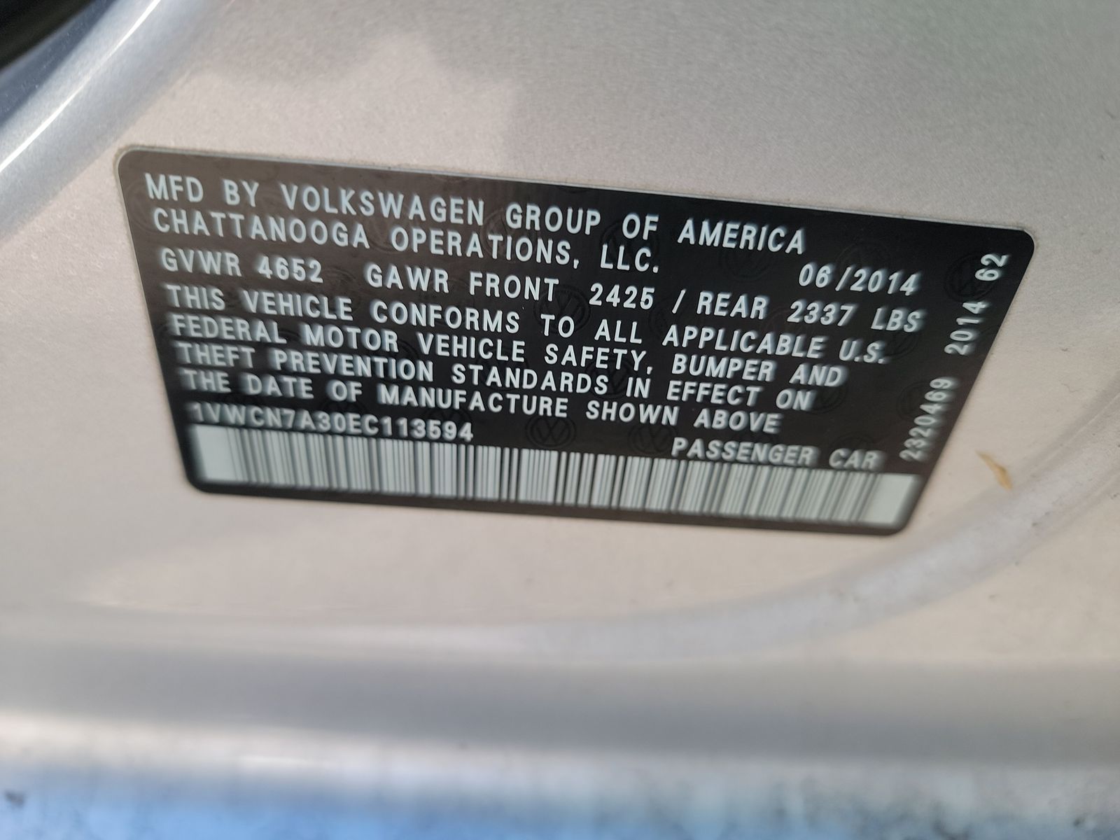 2014 Volkswagen Passat 2.0L TDI SEL Premium FWD