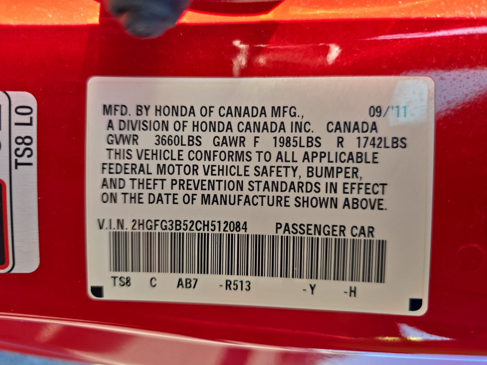 2012 Honda Civic LX FWD