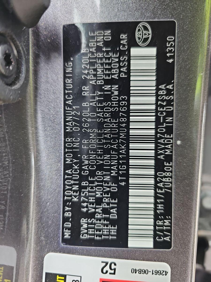 2021 Toyota Camry SE FWD