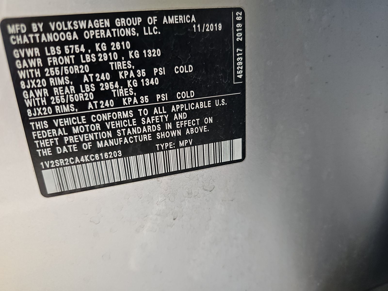 2019 Volkswagen Atlas 3.6L SEL R-Line FWD