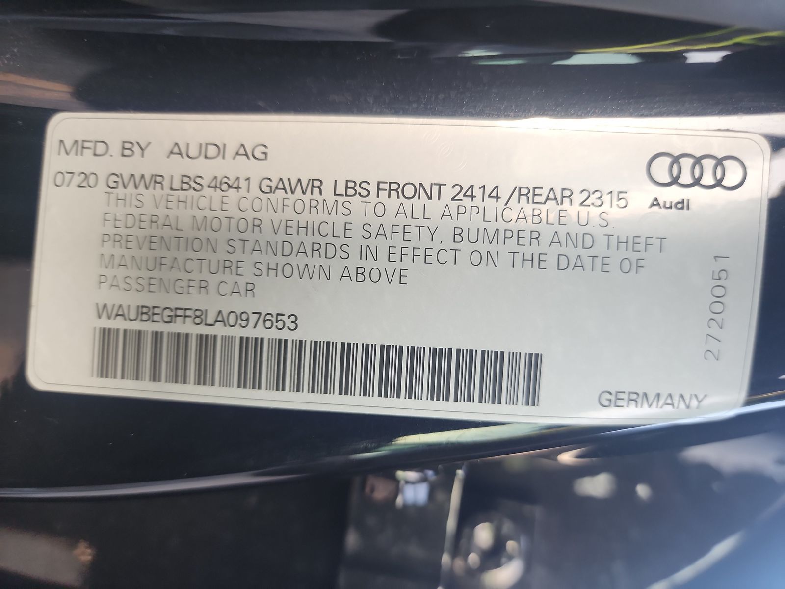 2020 Audi A3 2.0T S line Premium AWD