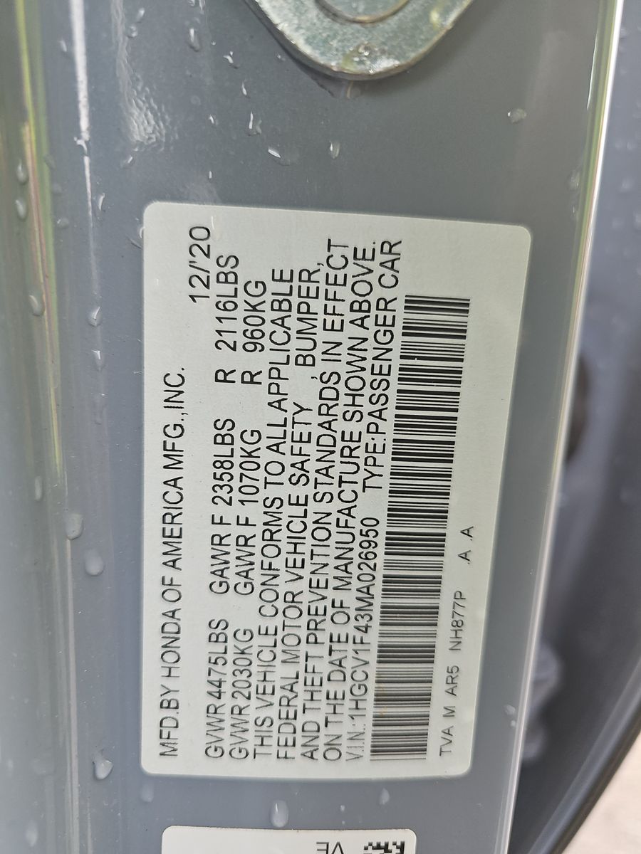 2021 Honda Accord Sport SE FWD