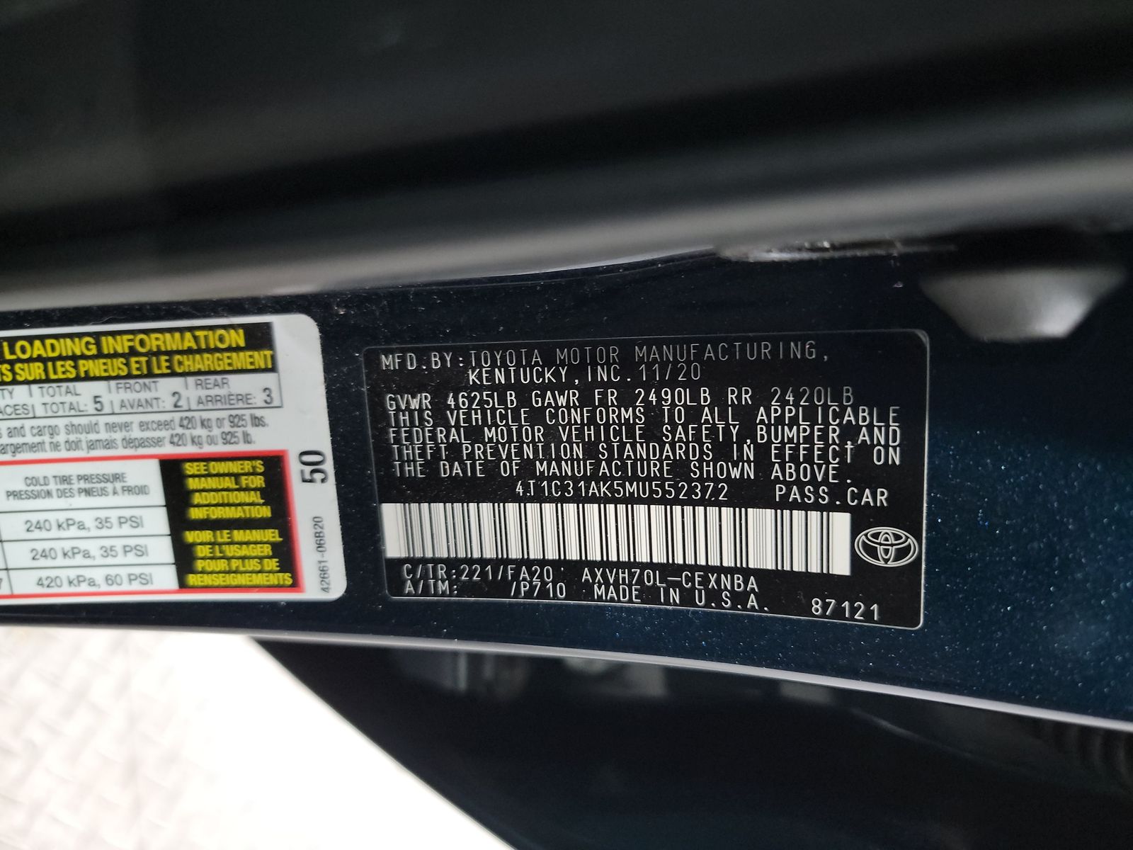 2021 Toyota Camry Hybrid LE FWD